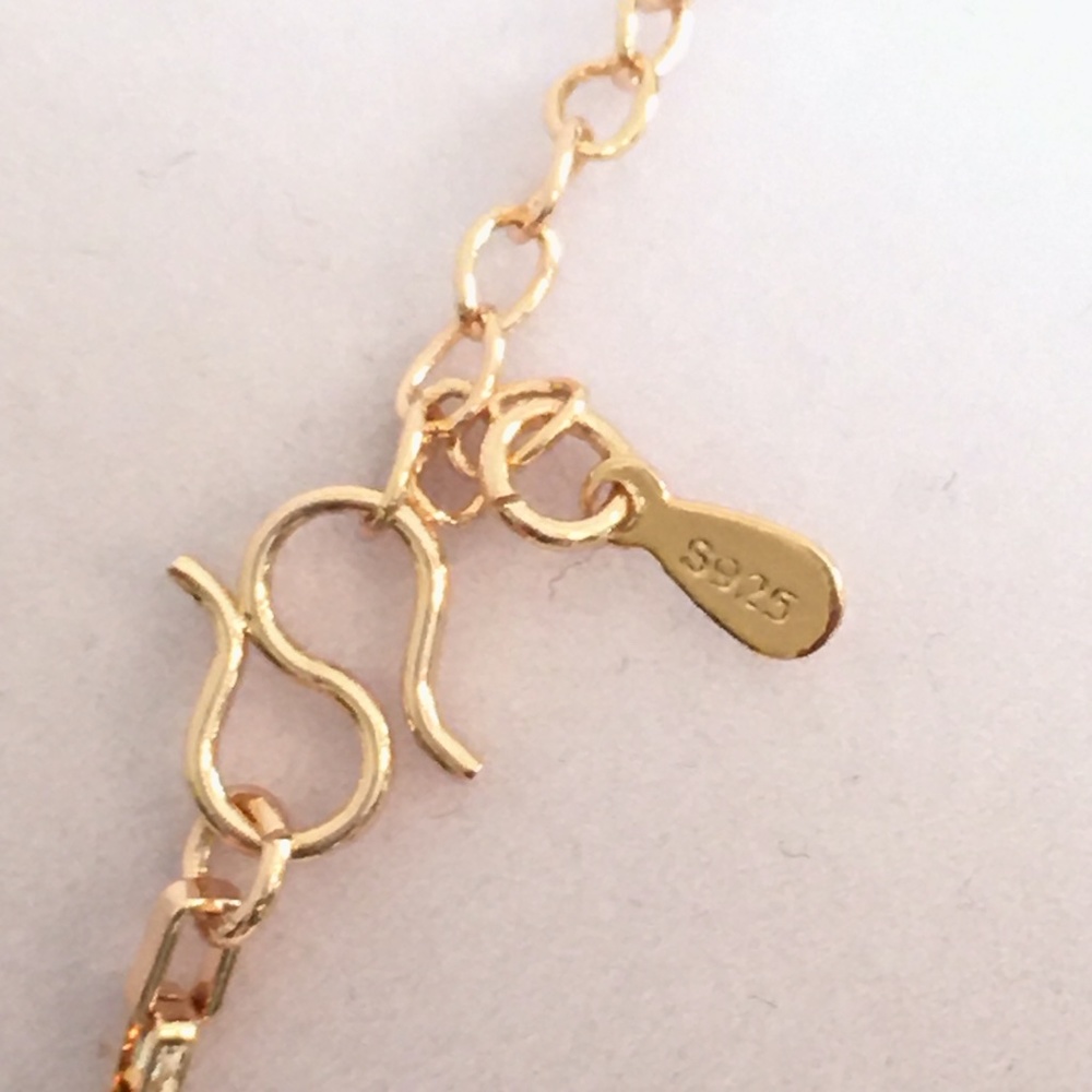 S925 Minimalist Gold Circle Bracelet - Picture 7 of 9